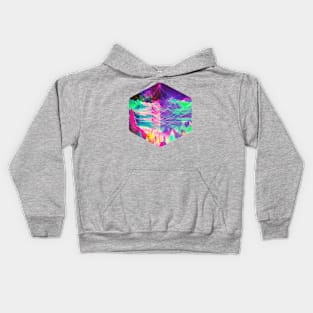 Mountainview in technicolor Kids Hoodie